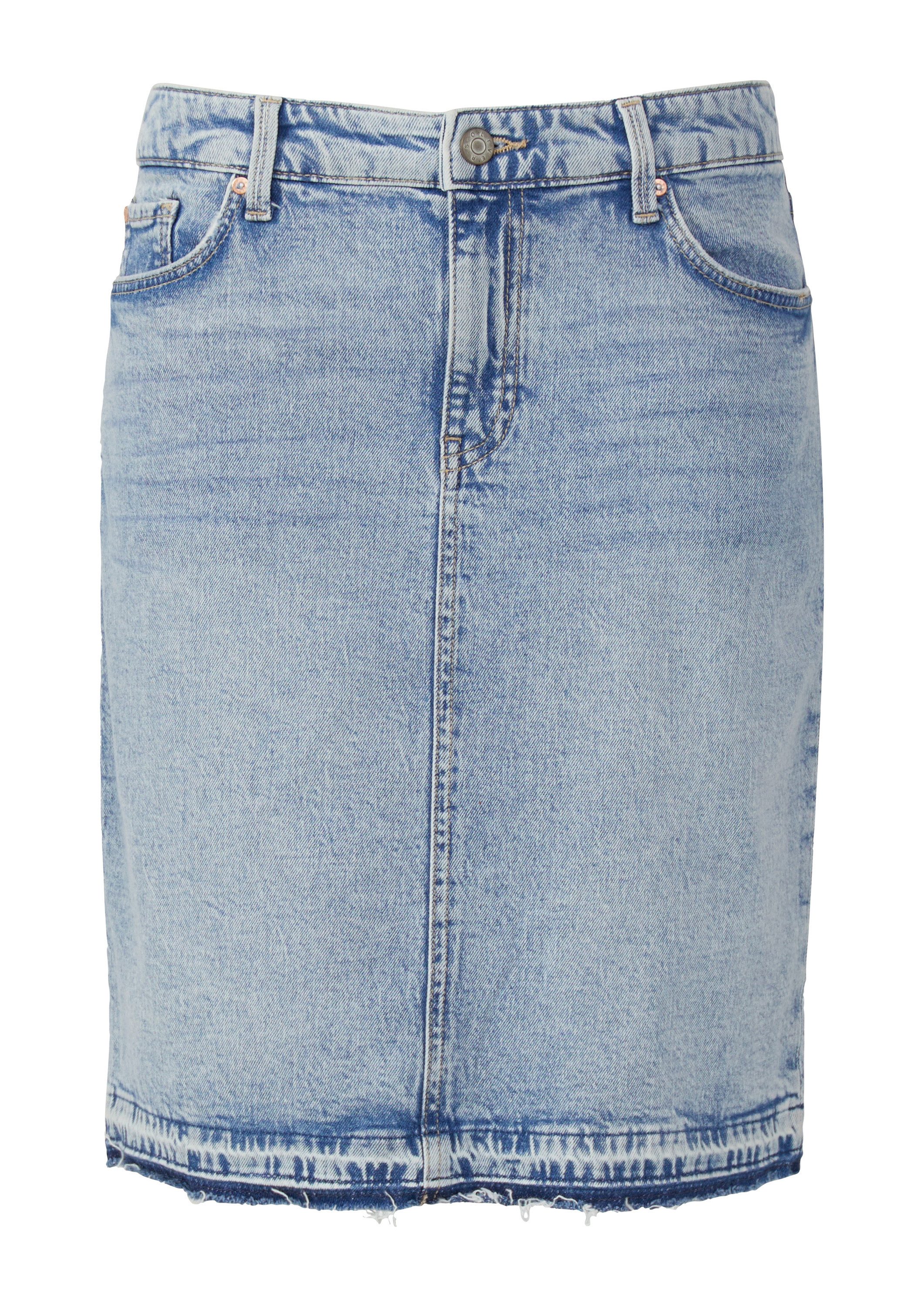 s.Oliver Minirock Rock Kurzer Jeansrock mit offenem Saum günstig online kaufen