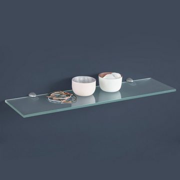 Clanmacy Wandregal Glasregal mit Halterung 20-60cm Glasboden Klarglas Glasscheibe