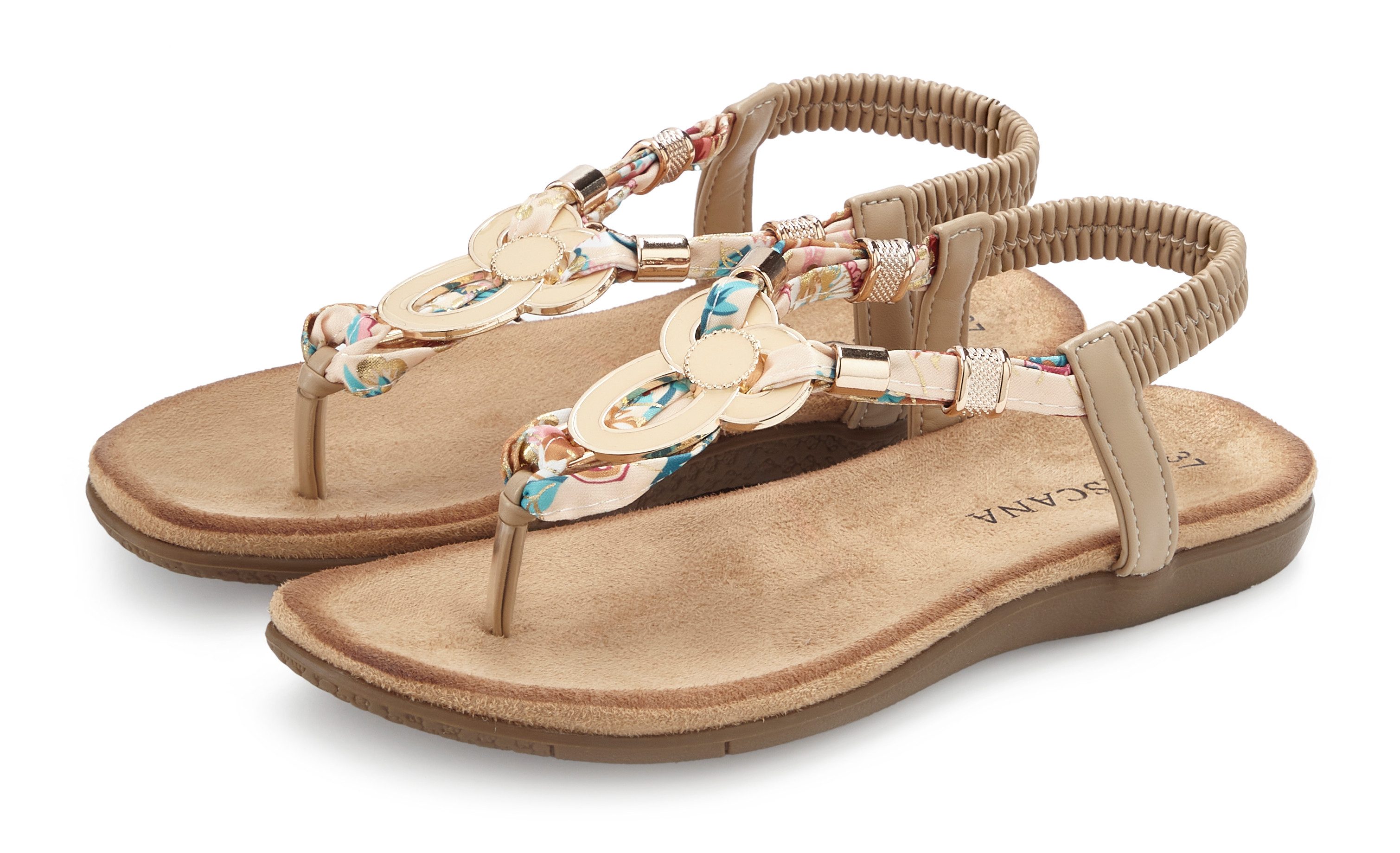 LASCANA Sommerschuh, offener Schuh, Sandalette, Zehentrenner Sandale, Pantolette mit Stretcheinsatz