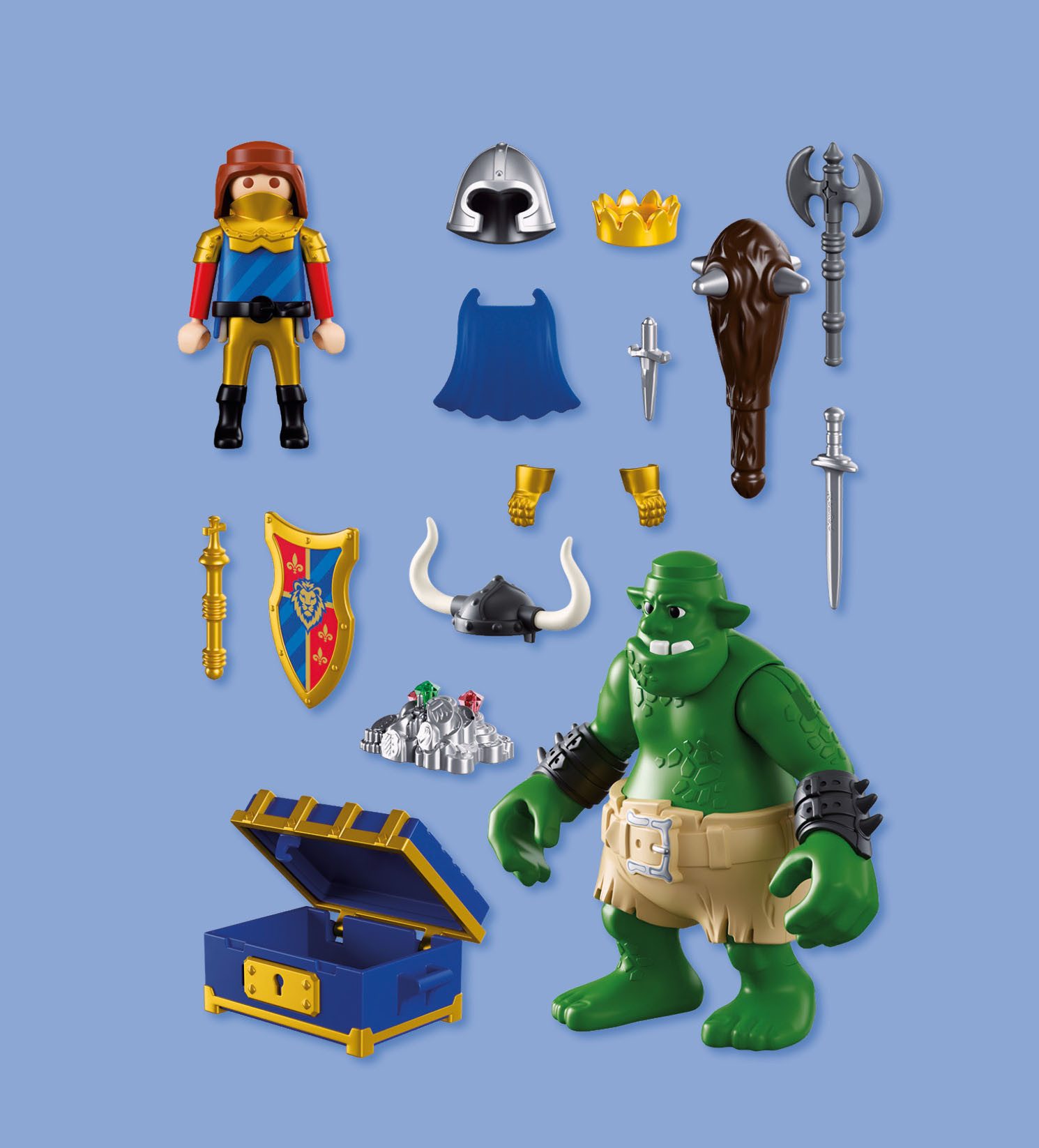 Playmobil® Troll mit Löwenritterschatz (72116), Knights Konstruktions-Spielset, (23 St)