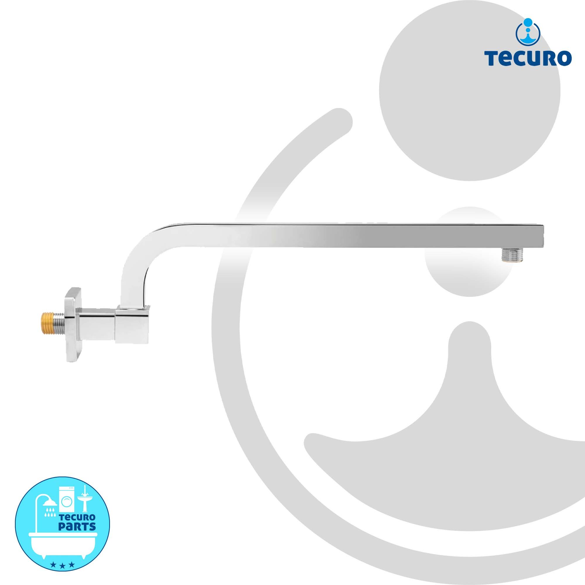 tecuro Brausearm DESIGN schwenkbarer 385 mm Brausearm 90° für Regenbrausen