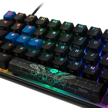 Ducky Mecha Mini Gaming Tastatur MX-Black Gaming-Tastatur (RGB-LED, TKL-Mini-Version, USB Typ-C, Deutsches Layout, schwarz)
