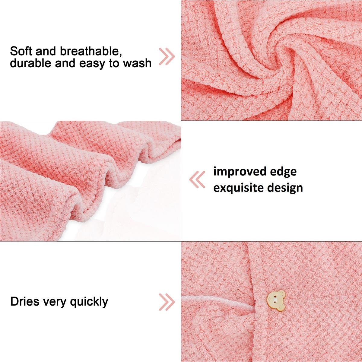 haarschonenden Trockentuch Trocknen schnellen Rosa Turban-Handtuch, Intirilife (1-St), Haarturban und zum