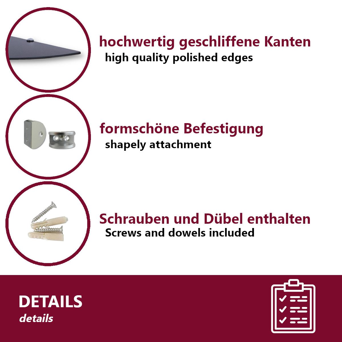 HOOZ Wandregal Eckregal aus Sicherheitsglas mit günstig online kaufen