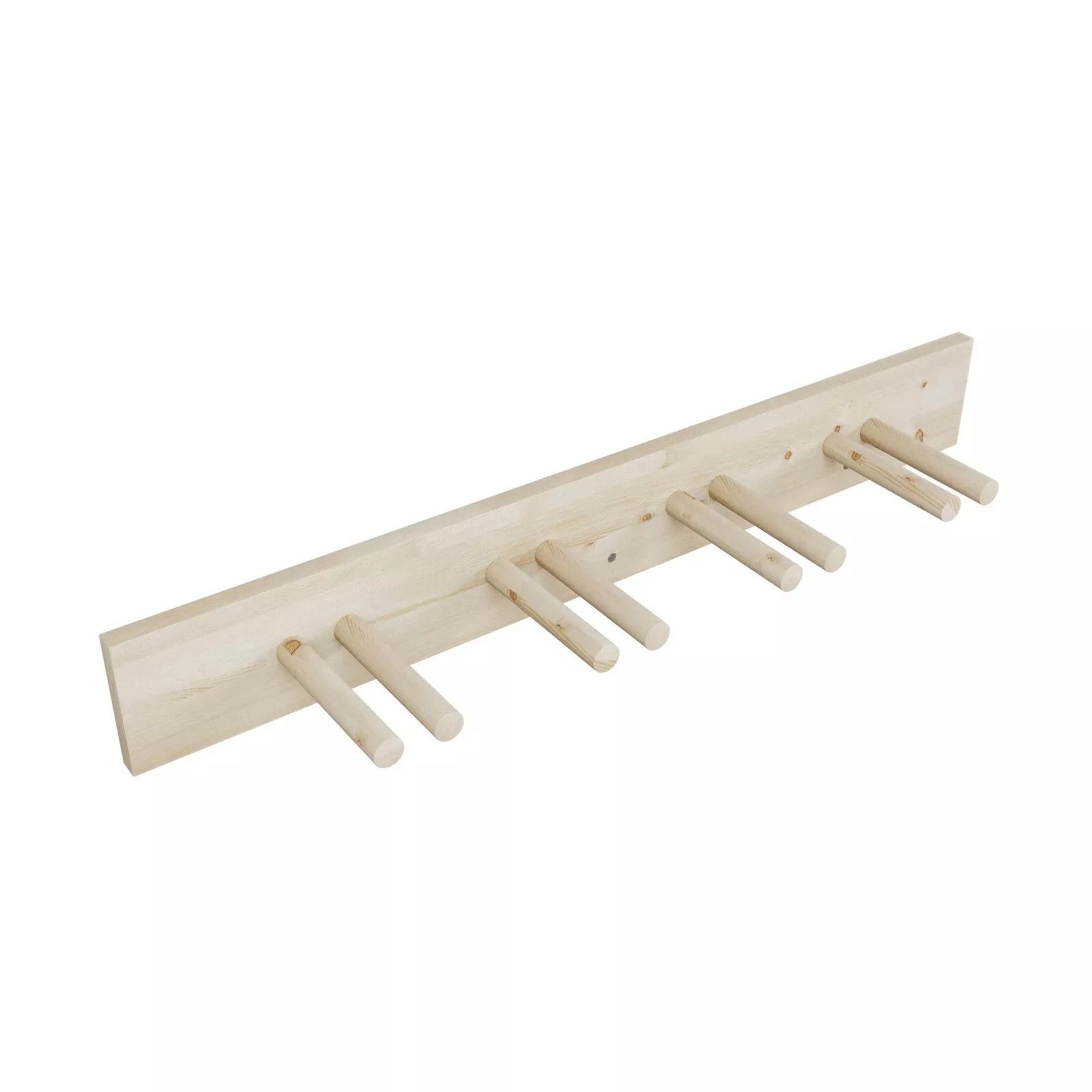 QLS Halterung Holz, (Skihalterung für 4 Paare 90 cm Nordic Walking Trekking Stöcke)