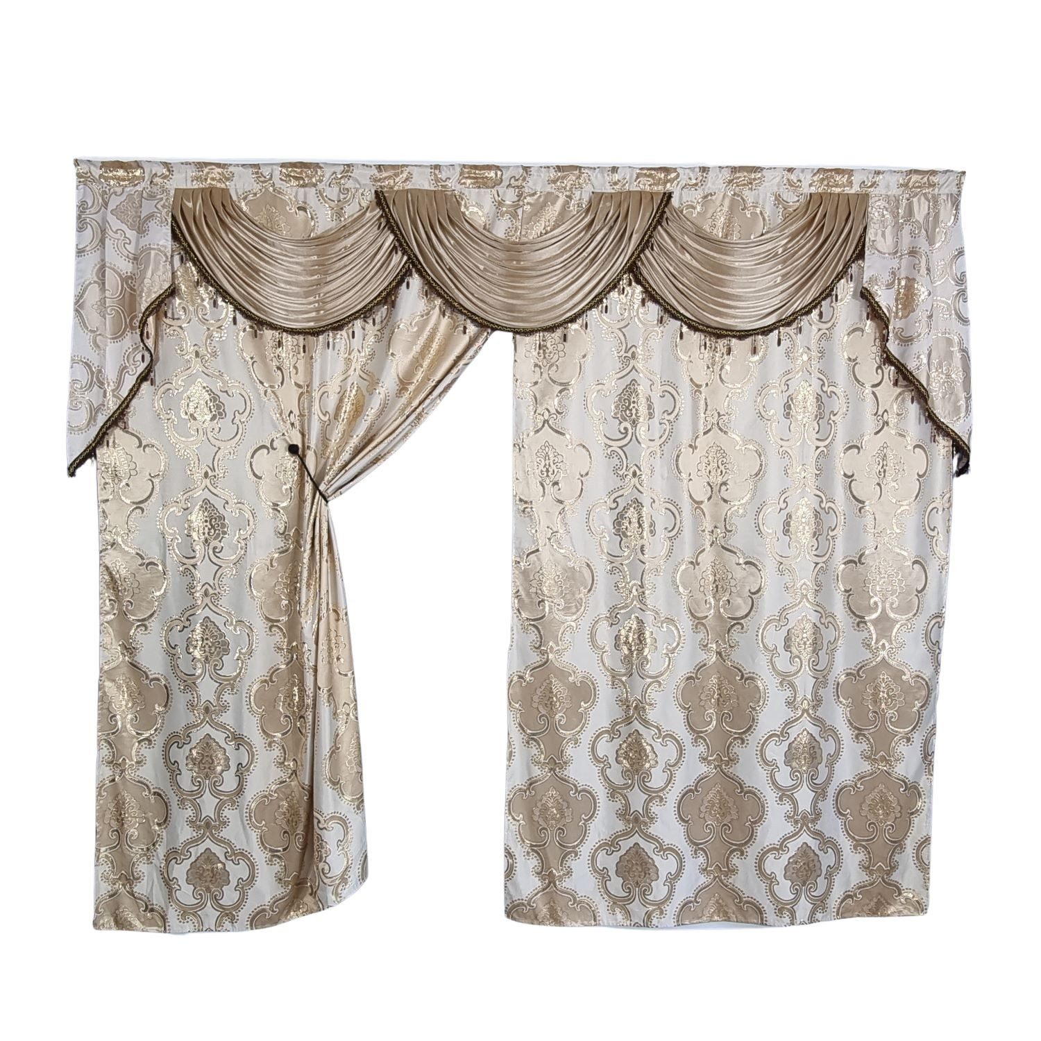Verdunkelungsvorhang Barock Gardine Beige