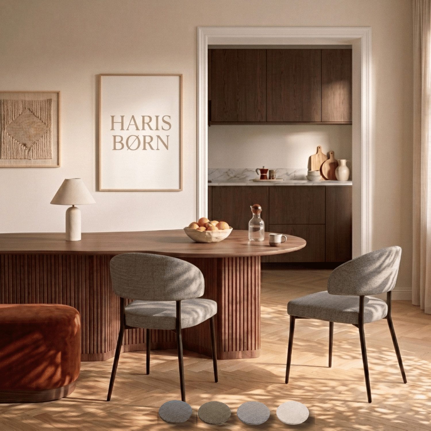 Haris Børn Esszimmerstuhl Polsterstühle für Esszimmer - Esszimmerstühle (Set, 2 St), Taupe - Esszimmer Stühle & Esstisch Stühle, Moderner Polsterstuhl