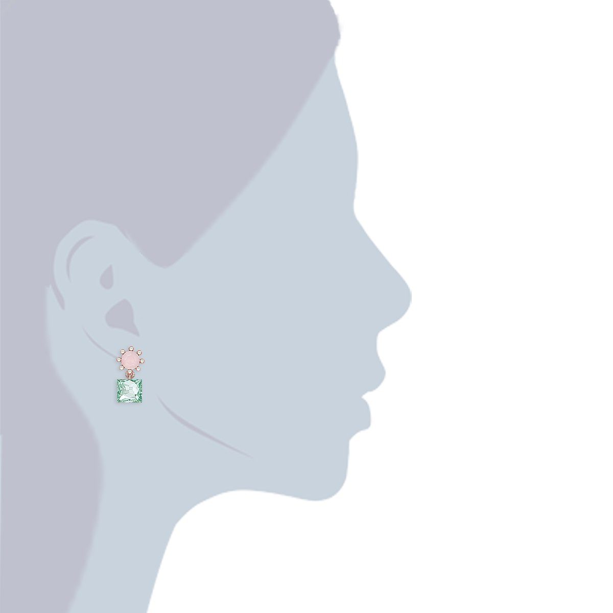 Lulu & Jane Paar von Swarovski® Ohrhänger mit weiß Ohrhänger Kristallen verziert roségold