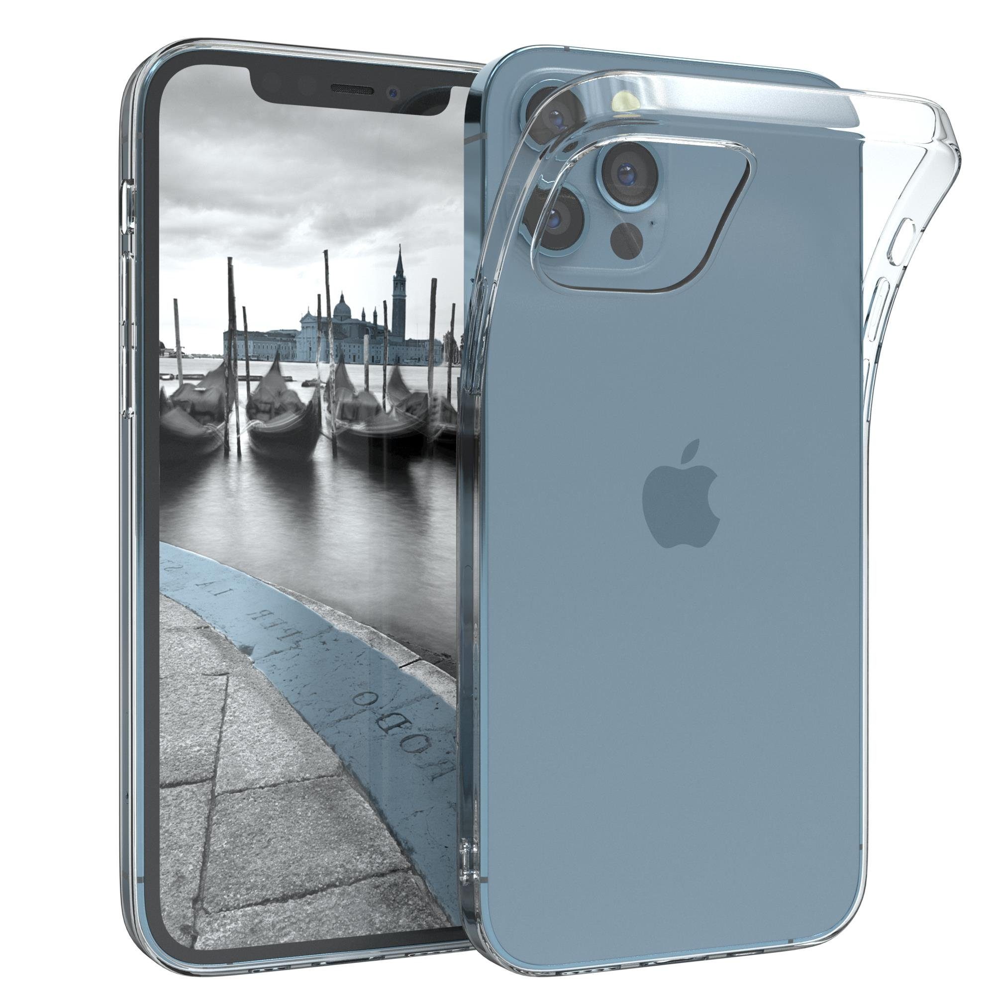 EAZY CASE Handyhülle Slimcover Clear für Apple iPhone 12 /iPhone 12 Pro 6,1 Zoll, durchsichtige Hülle Ultra Dünn Silikon Backcover TPU Telefonhülle Klar