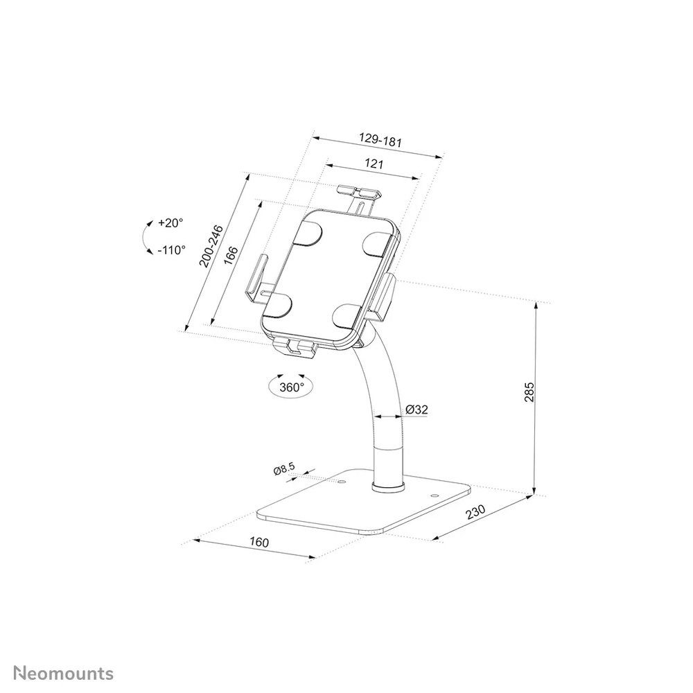 Marke für DS15-625BL1 Neomounts Standfuß (Tablet): Uni Newstar Neomounts Passend Tablet-Halterung by