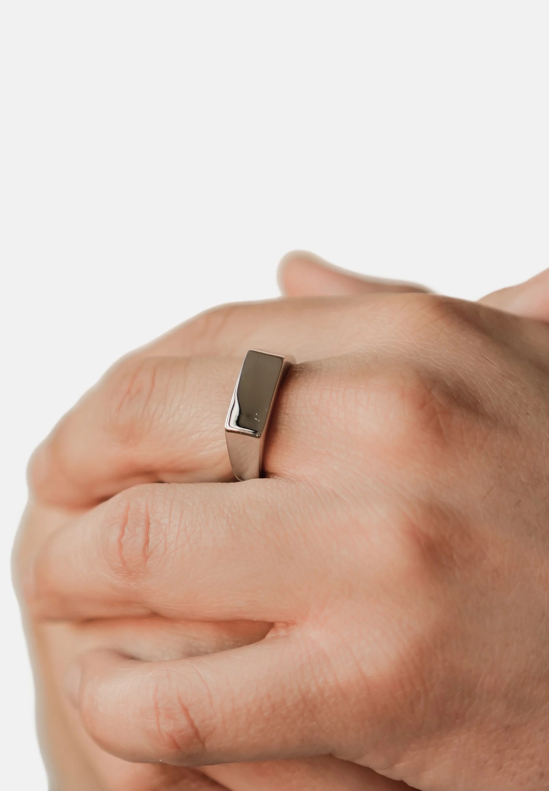 Hey Happiness Siegelring Rechteck Herren, 18K Vergoldeter Edelstahl Ring Ge günstig online kaufen