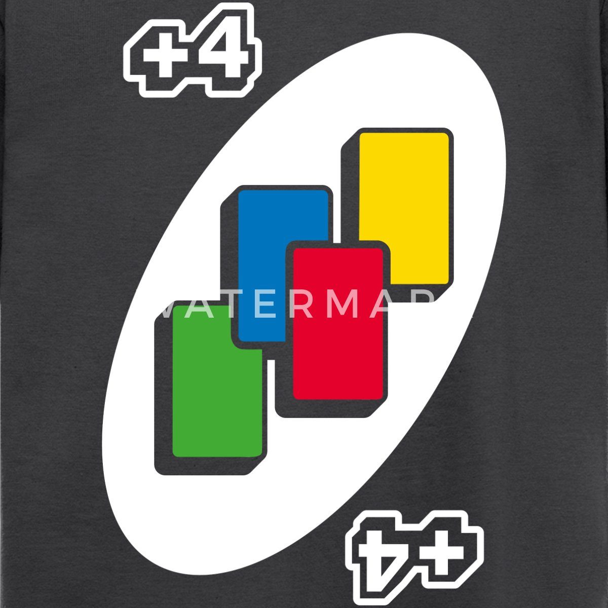 Spreadshirt T-Shirt UNO +4 Design Vier-Ziehen-Karte Kinder T-Shirt (1-tlg)