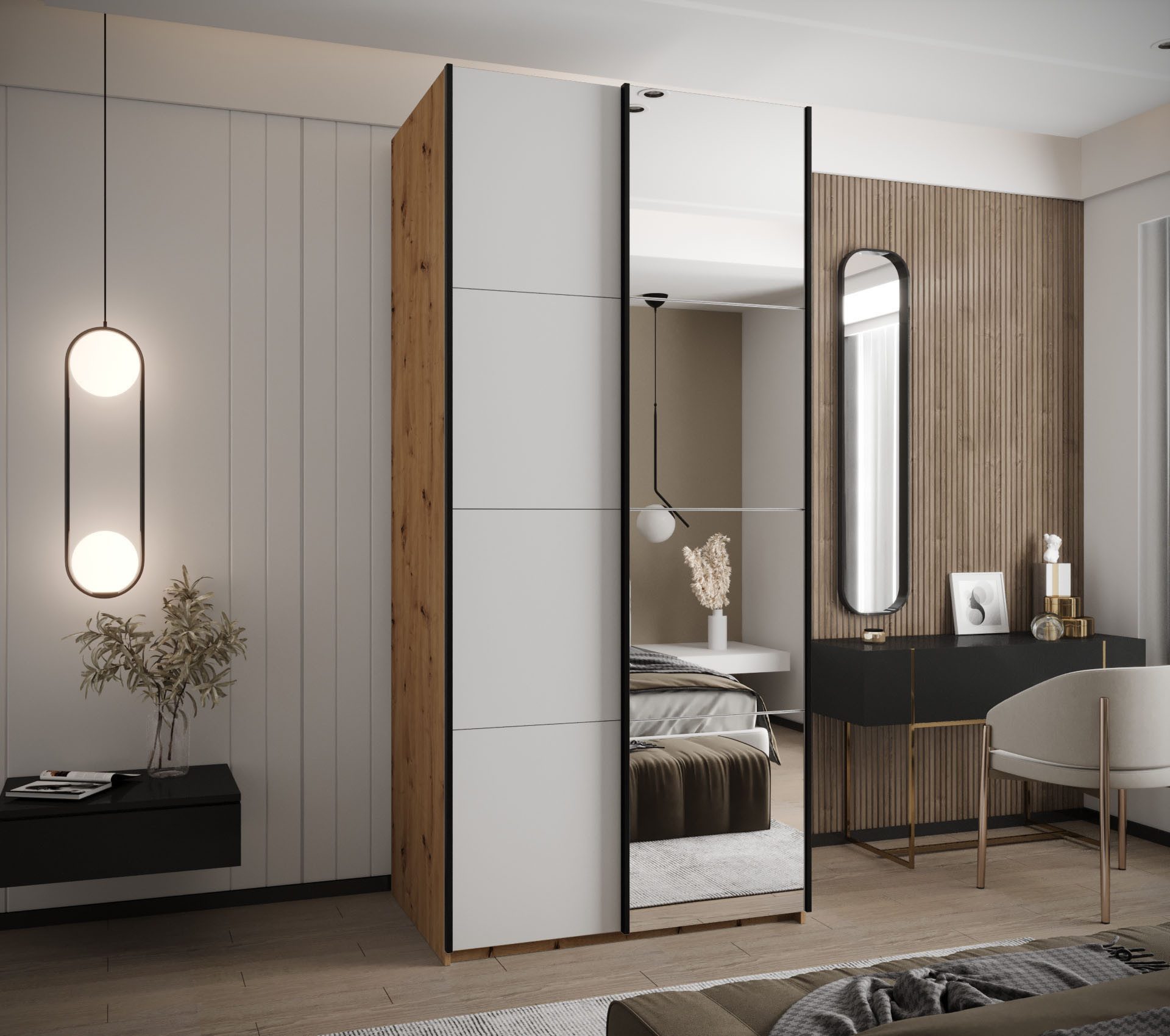 ABIKS MÖBEL Schwebetürenschrank LUX 3 hoher günstig online kaufen