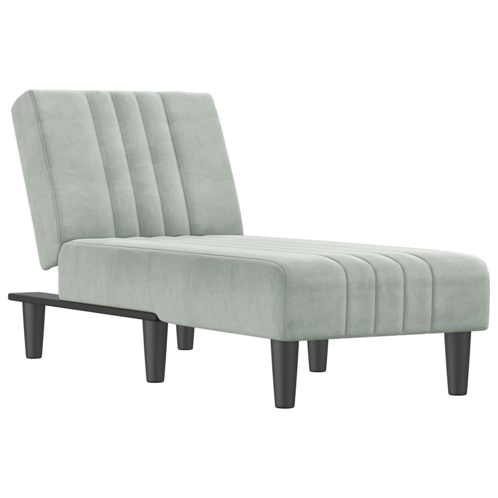vidaXL Chaiselongue Chaiselongue Hellgrau Samt, 1 günstig online kaufen