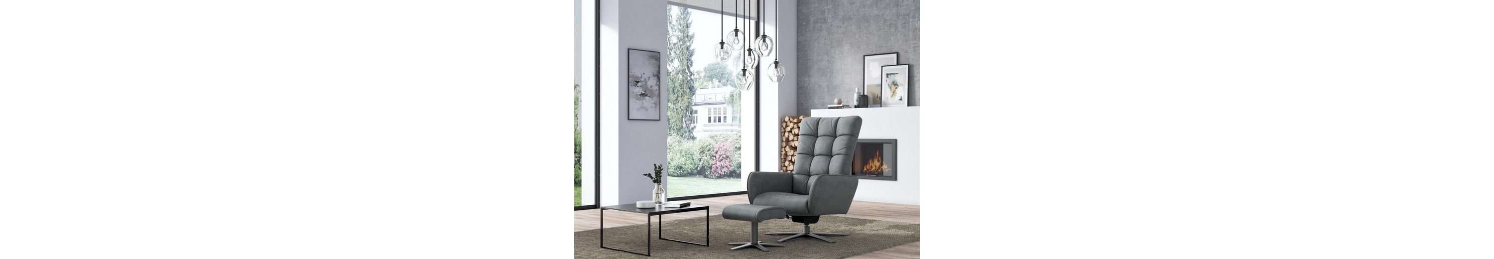 W.SCHILLIG Sessel »deXxter« (SparSet, 2St), Sessel mit Hocker, mit