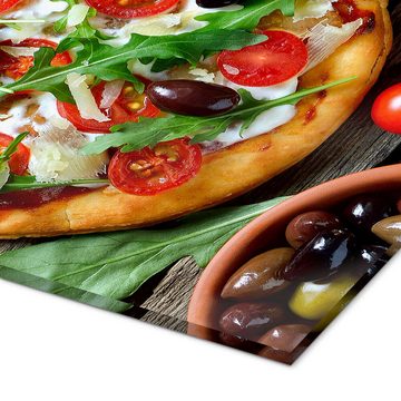 Posterlounge Acrylglasbild Editors Choice, Frische selbstgemachte Pizza, Küche Mediterran Fotografie