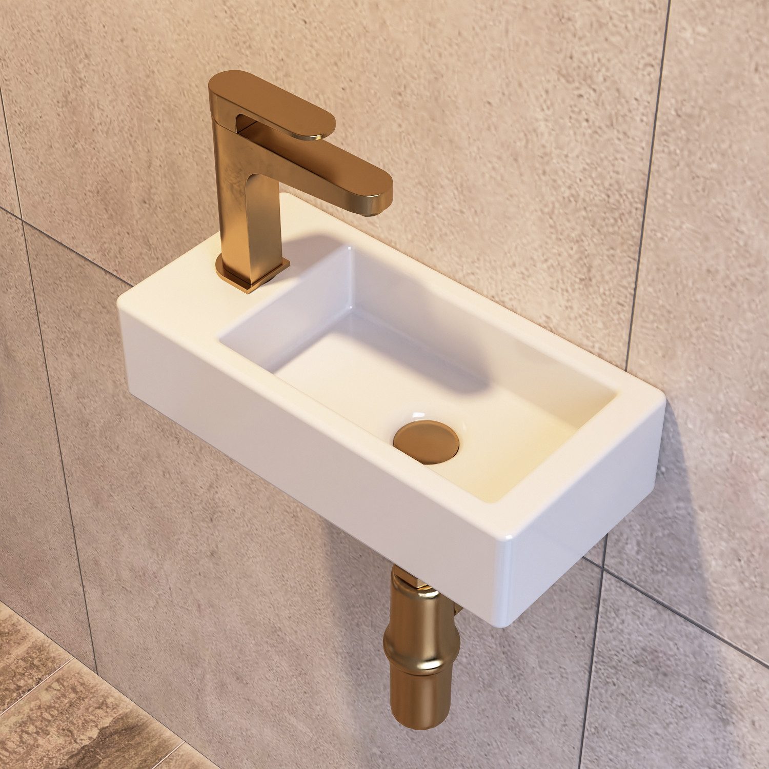 DeerValley Waschbecken klein DeerValley Mini Wandwaschbecken für kleine Bäd günstig online kaufen