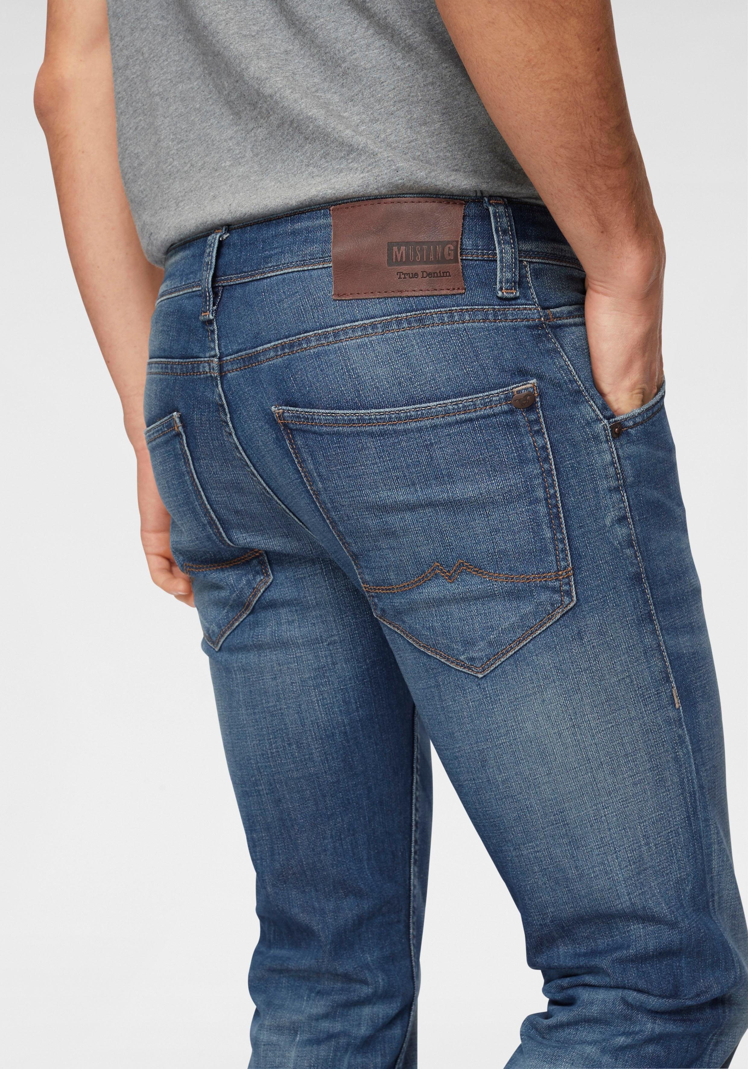 in 5-Pocket-Form Straight-Jeans STYLE MUSTANG light-scratched-used MICHIGAN STRAIGHT