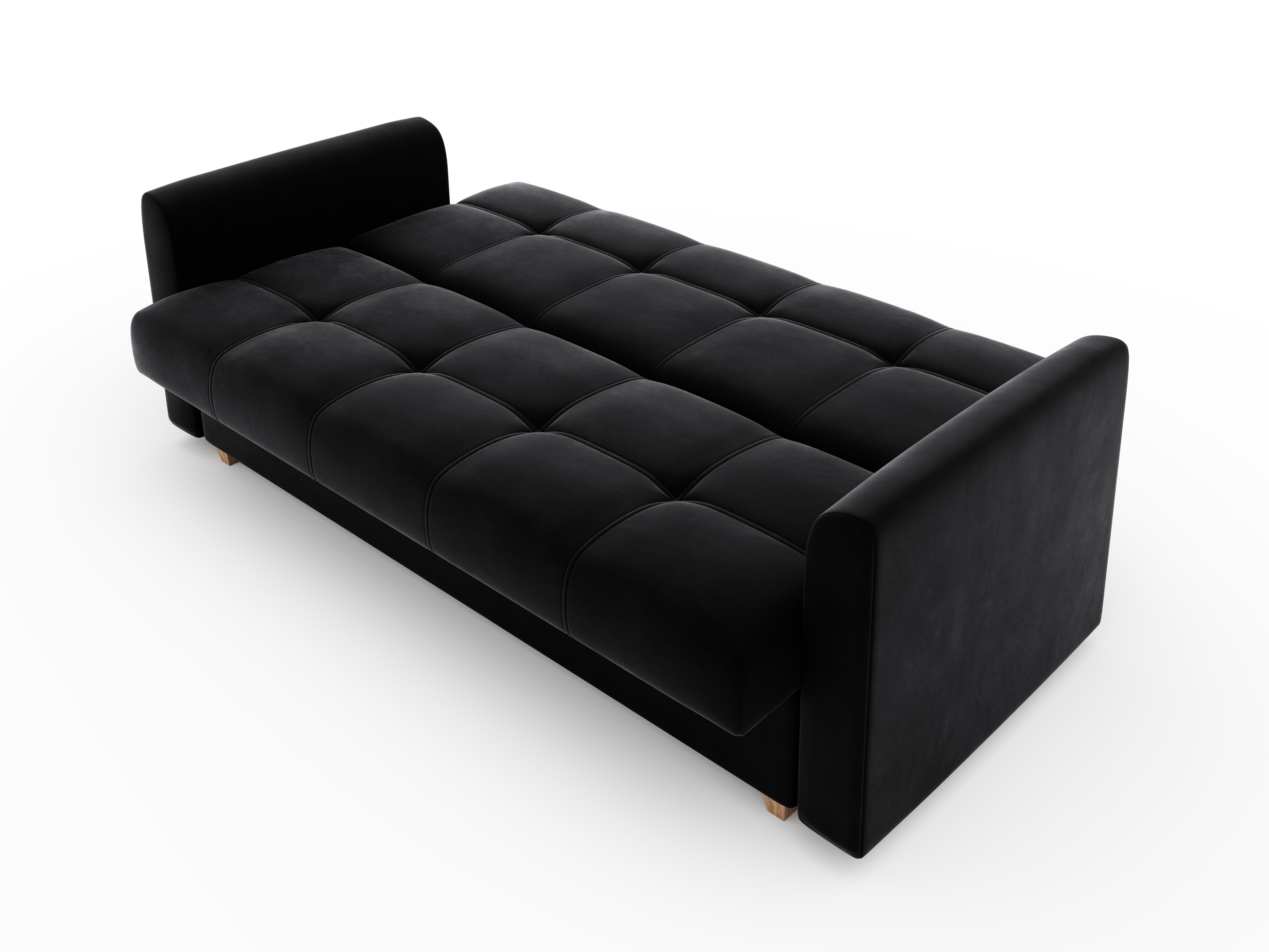 Sofa und Schlaffunktion COUCH 215cm Schwarz pressiode mit Bettkasten Schlafsofa, LENTO