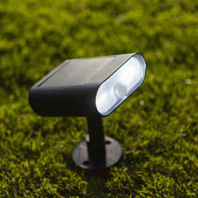 LUTEC Gartenleuchte Smarte LED Solar Erdspießleuchte RGBW Ginbo in Schwarz 7W 500lm IP44, keine Angabe, Leuchtmittel enthalten: Ja, fest verbaut, LED, warmweiss, Gartenleuchten