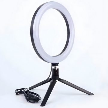 Retoo Ringlicht LED Ringlicht USB Ringleuchte Dimmbar Selfie 16cm TikTok Vlogging, Perfekte Beleuchtung, Anpassbare Beleuchtungsmodi, Stabiles Stativ