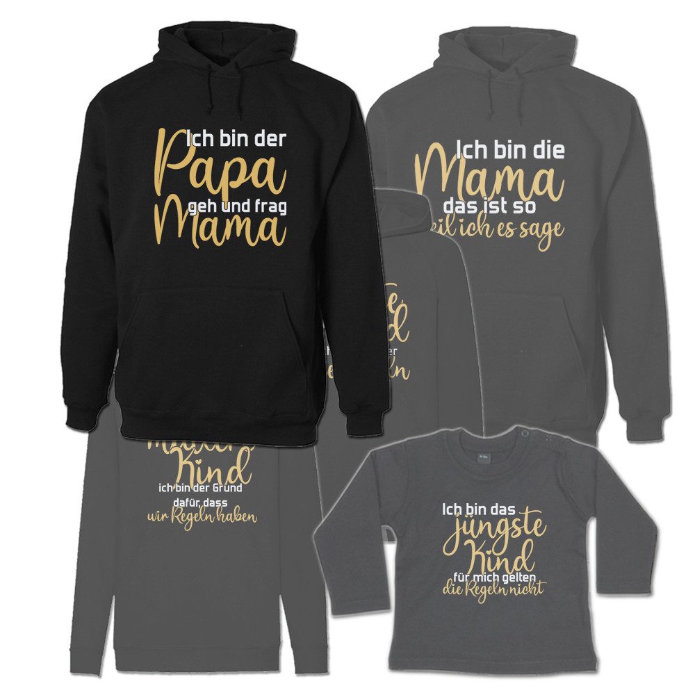 G-graphics Kapuzenpullover Die Regeln der Familie (Familienset, Einzelteile zum selbst zusammenstellen) Kinder & Erwachsenen-Hoodie & Baby Sweater