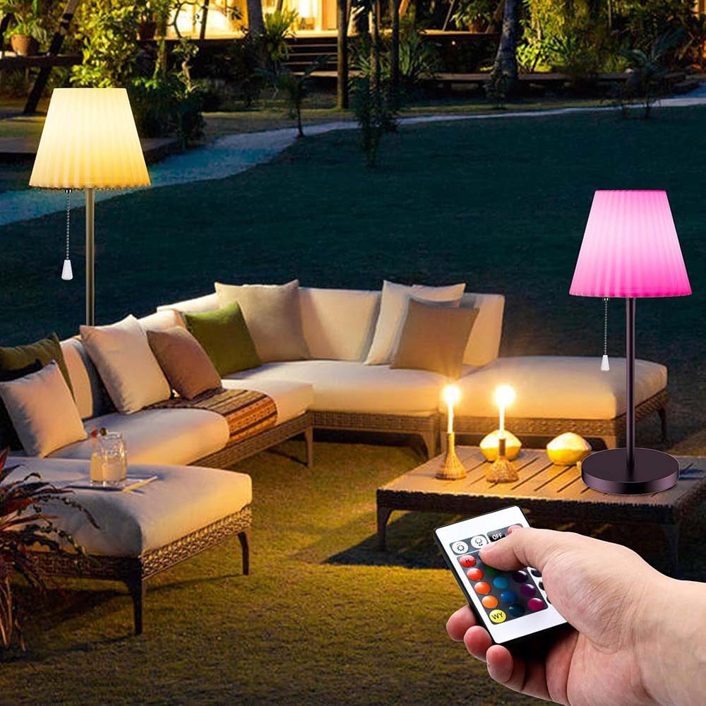 Jibenhome LED Außen-Stehlampe Standleuchte für draußen mit Lichtsensor,Wasserdicht, mit Fernbedienung,für Patio Garten Terrasse Pool