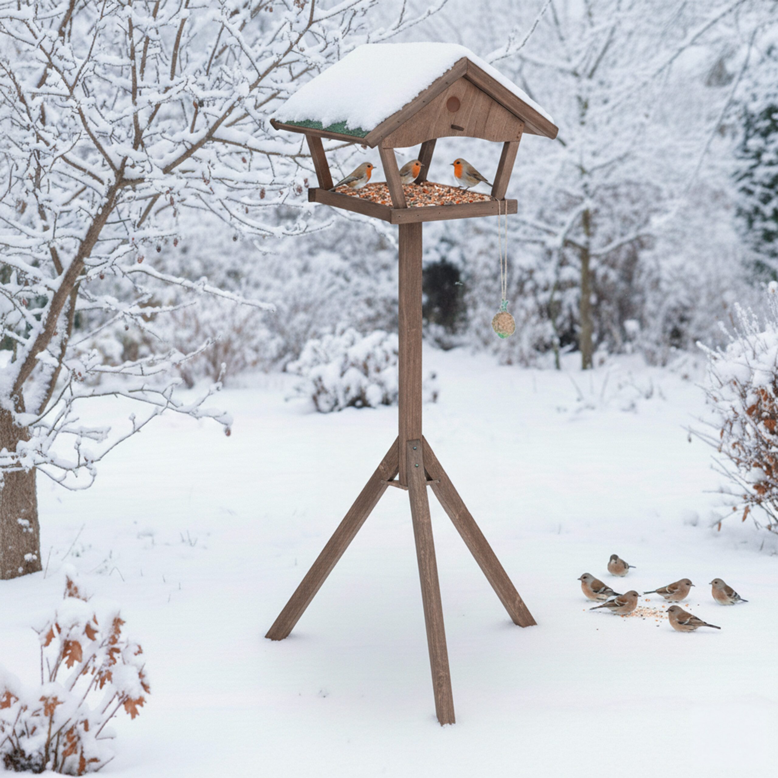 relaxdays Vogelhaus XXL Vogelfutterhaus mit Ständer, braun günstig online kaufen