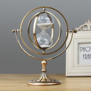 yozhiqu Sanduhr Kreativer Retro-Sanduhr-Timer aus Glas, Globus-Dekorationsornamente Schreibtischzeit-Sanduhr-Ornamente, Geschenke für Frauen