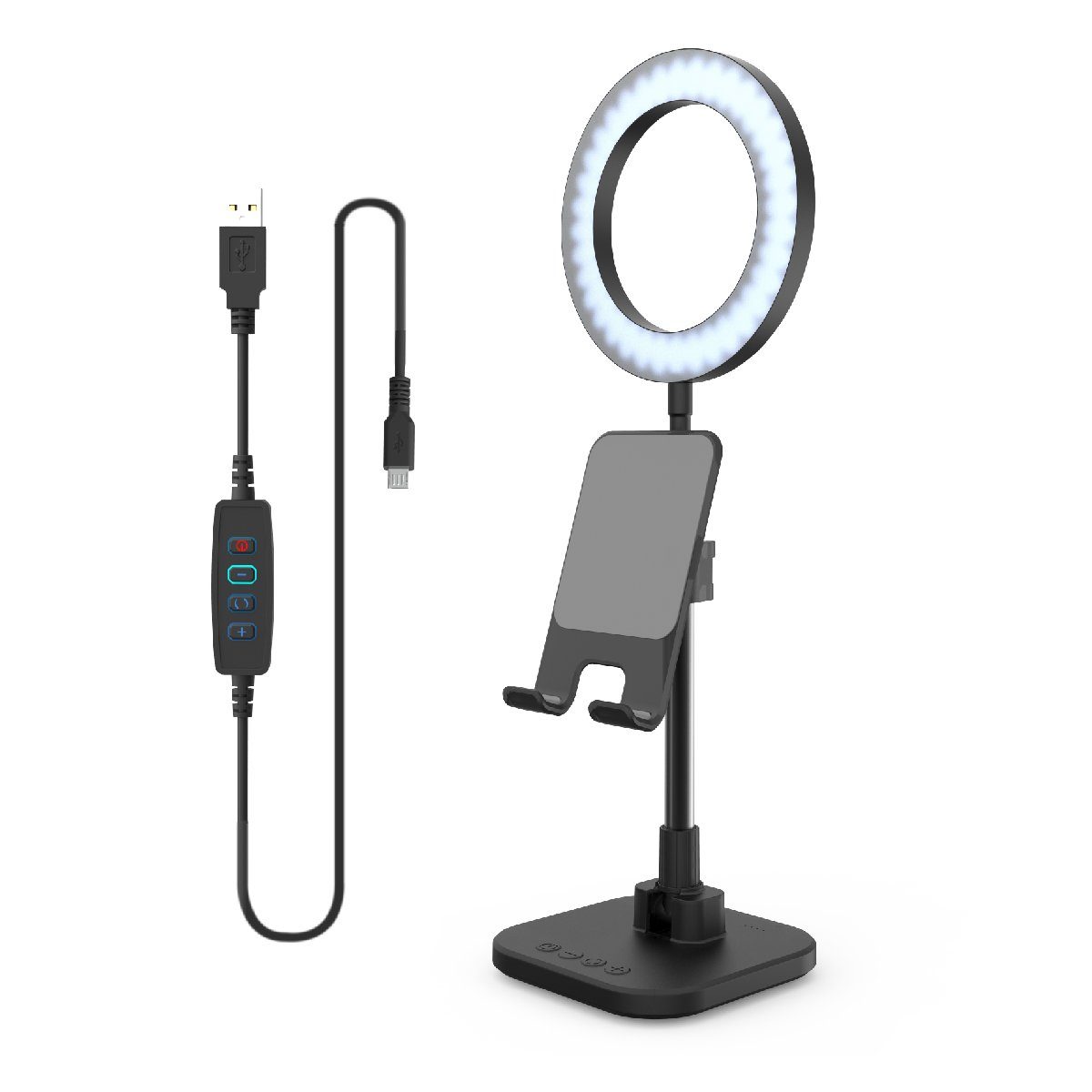 DigiPower Schreibtischlampe mit Smartphone- und Tablet-Halterung günstig online kaufen