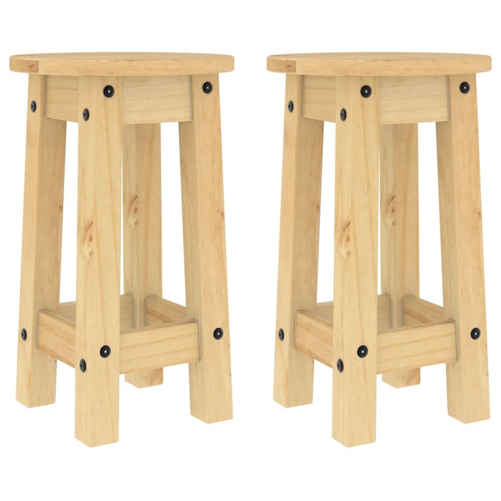 furnicato Bargruppe Rustikale Barhocker aus Massivholz, 30 x 50,5 cm, (1-tlg)