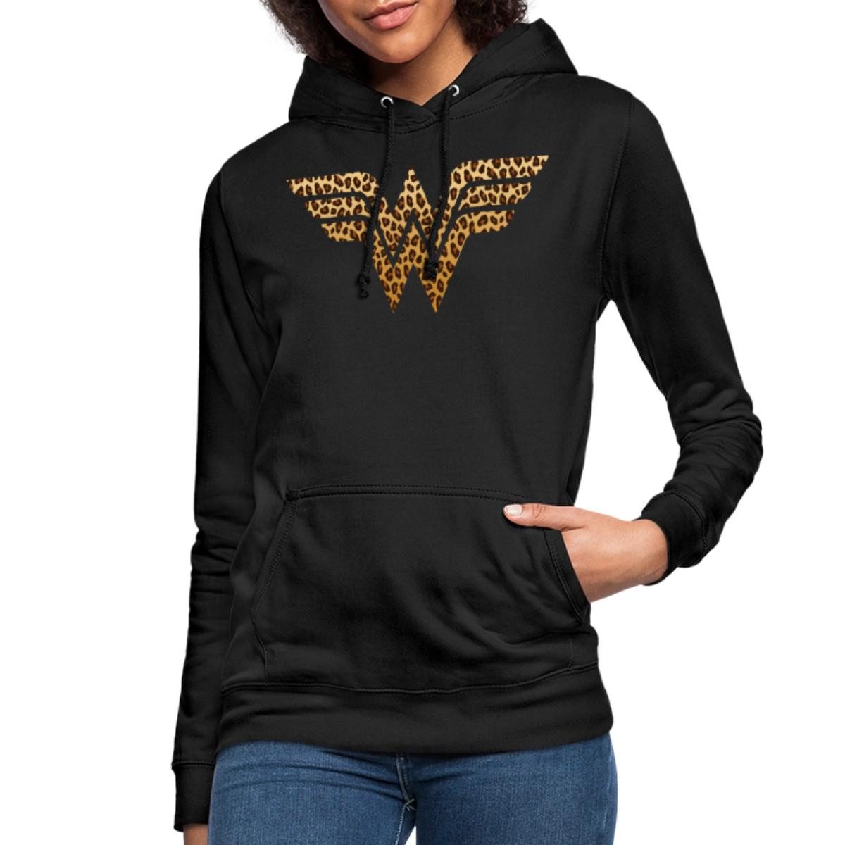 Spreadshirt Hoodie Wonder Woman Leoprint Logo günstig online kaufen