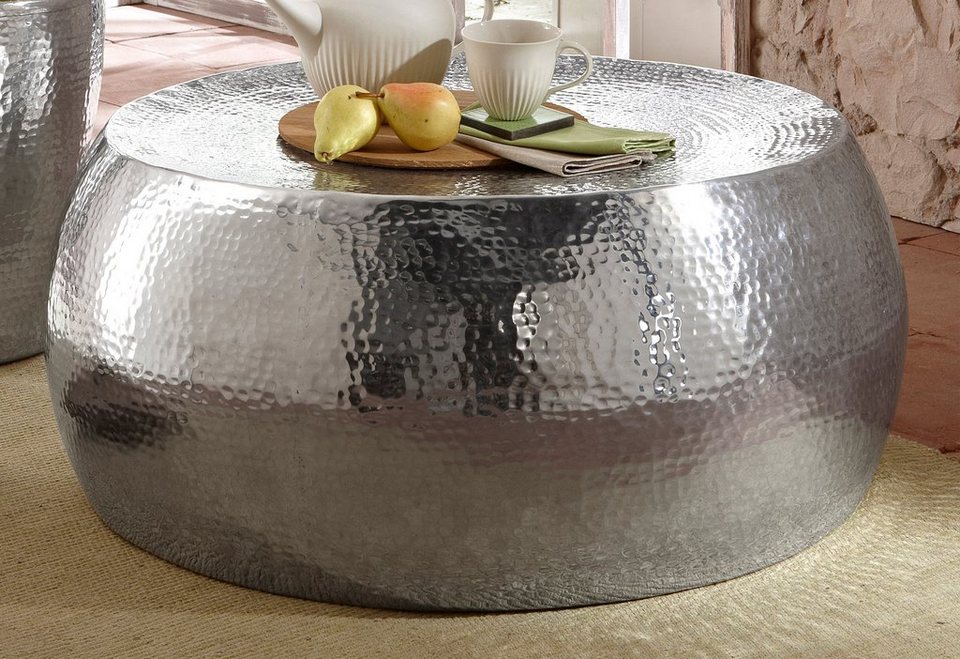 Home affaire Couchtisch aus Aluminium in Hammerschlag