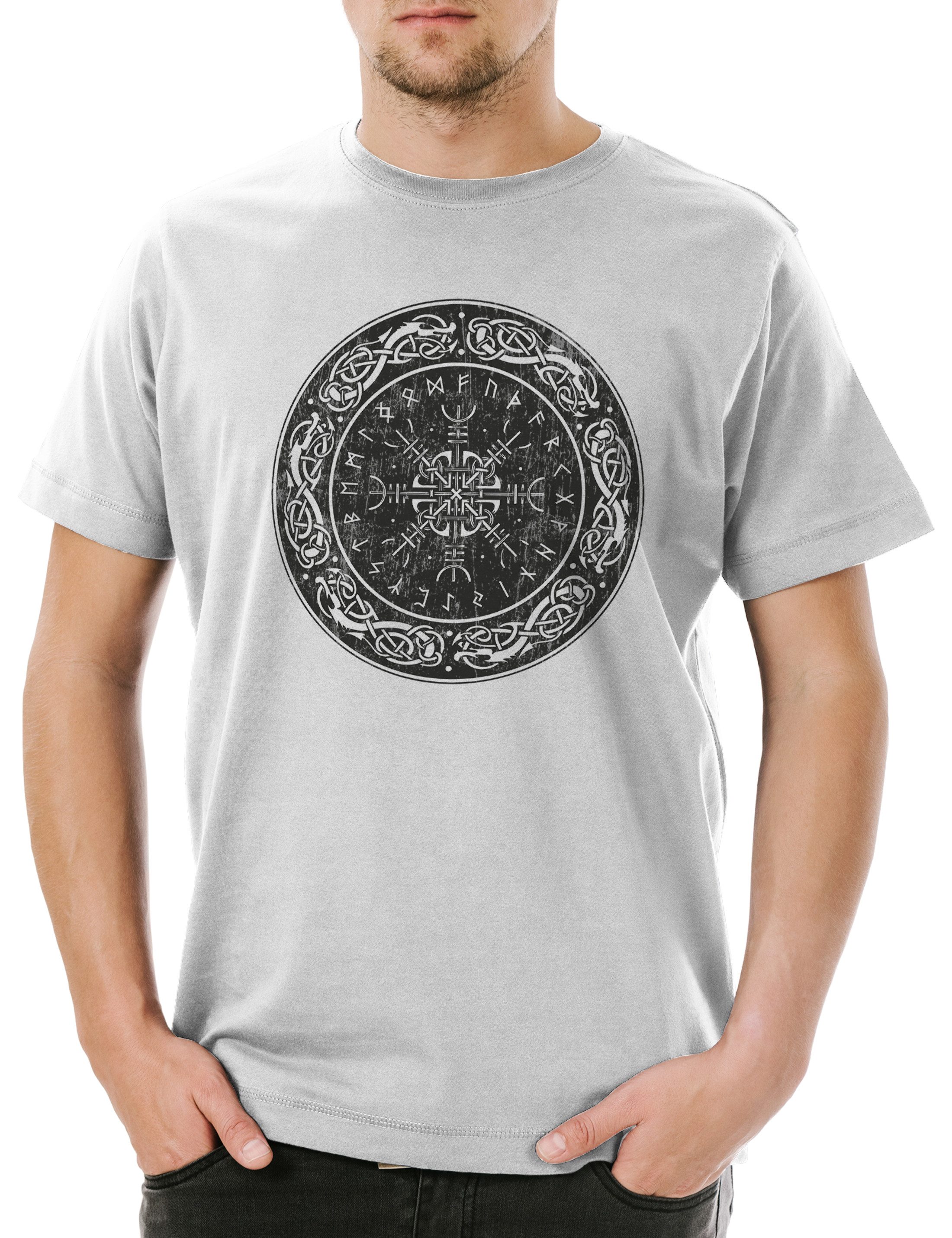 Print-Shirt Viking Shield I Herren T-Shirt Schild Knoten Walhalla Wikinger Vikings