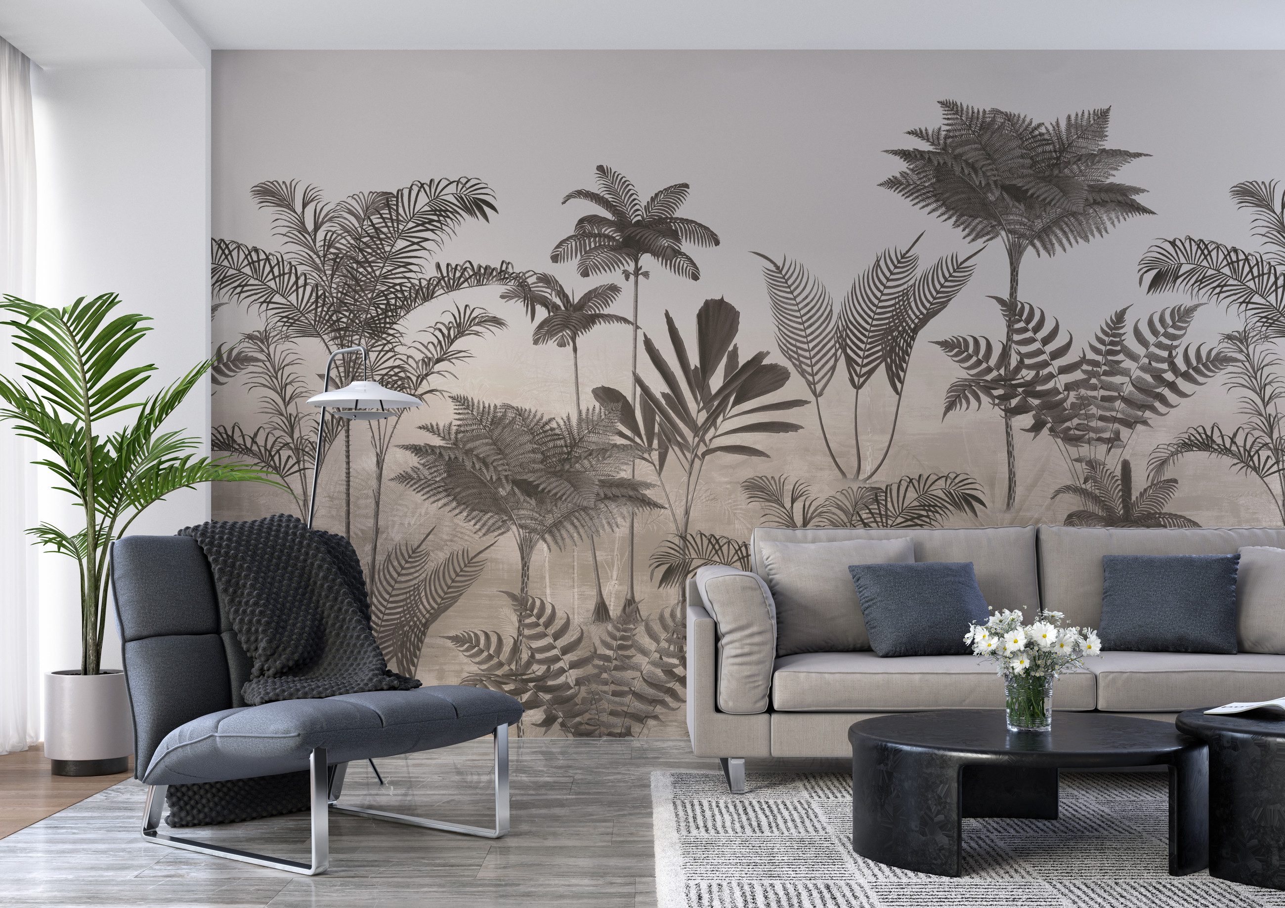 Rasch Fototapete mit tropischem Palmen, glatt, tropisch, botanisch, (1 Rolle, 1 St), 300 cm x 424 cm