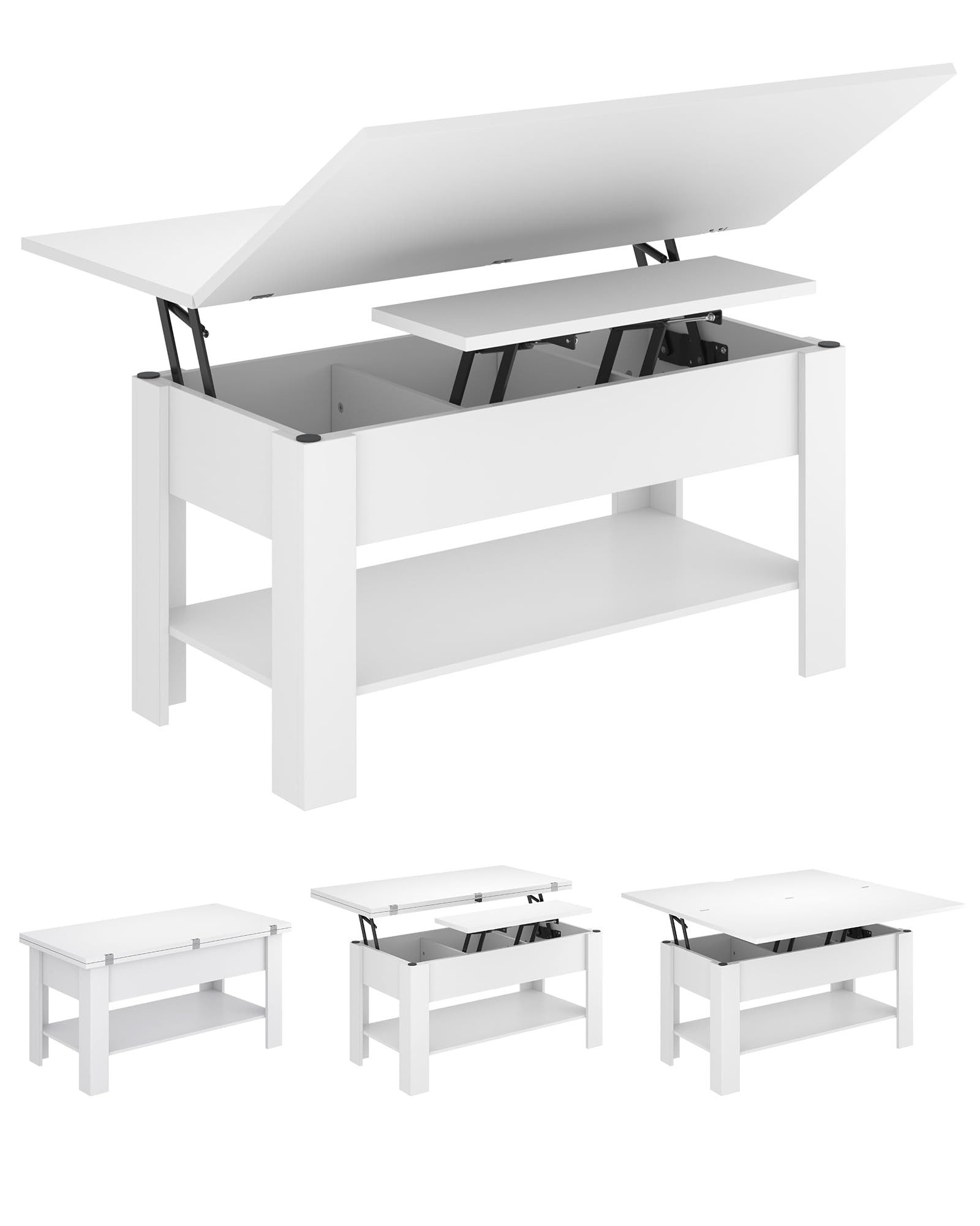 Aunfebrco Couchtisch 3-in-1-Multifunktionstisch mit Verstecktem Stauraum, günstig online kaufen