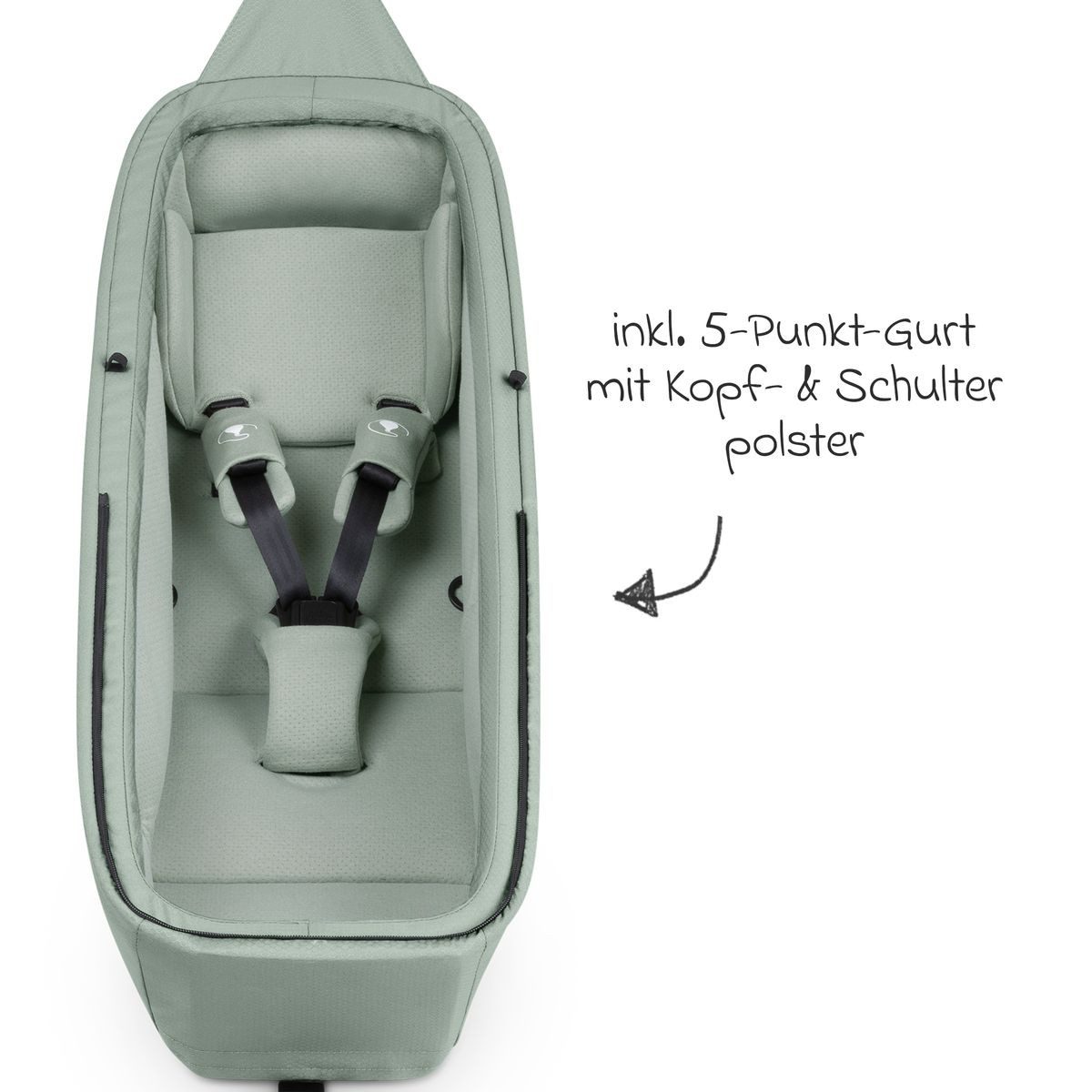 ABC Design Fahrradkinderanhänger Tour 2 - Olive, Fahrrad Anhänger, Kinderwagen für 2 Kinder mit Neugeboreneneinsatz