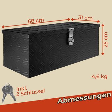 Trucky Anhänger-Deichselbox Deichselbox Werkzeugkasten Truckbox Alu Box Transportbox D050 Schwarz