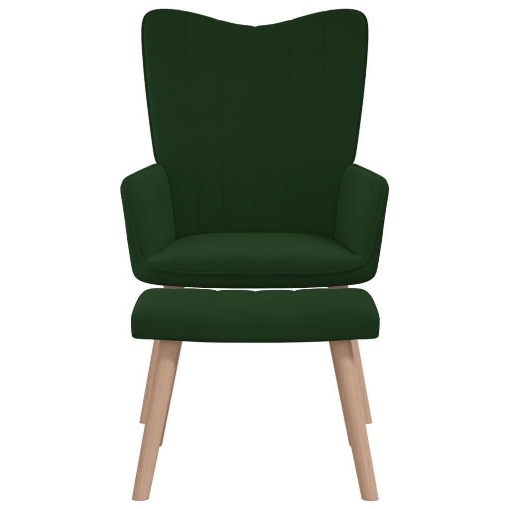 vidaXL Sessel Relaxsessel Loungesessel Sessel Polsterstuhl mit Hocker Dunkelgrün Sam