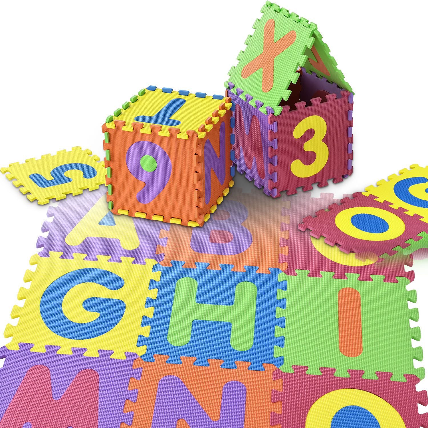 Juskys Puzzlematte Kim, mit Buchstaben und Zahlen, von A - Z und 0 - 9 günstig online kaufen