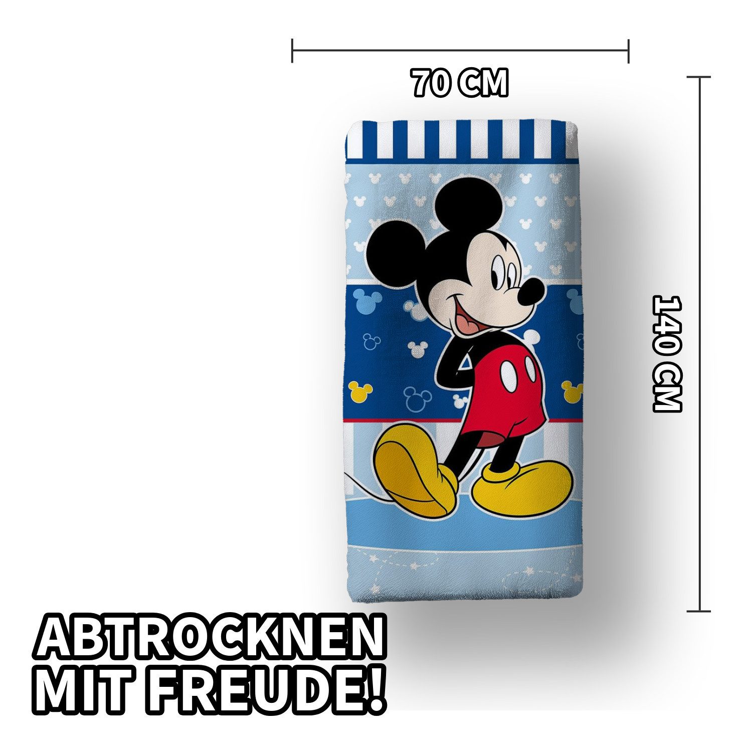 Jerry Fabrics Handtücher Mickey Mouse Duschtuch Strandtuch Badetuch 70 x 140 cm, (1 Duschtuch, 1-St)