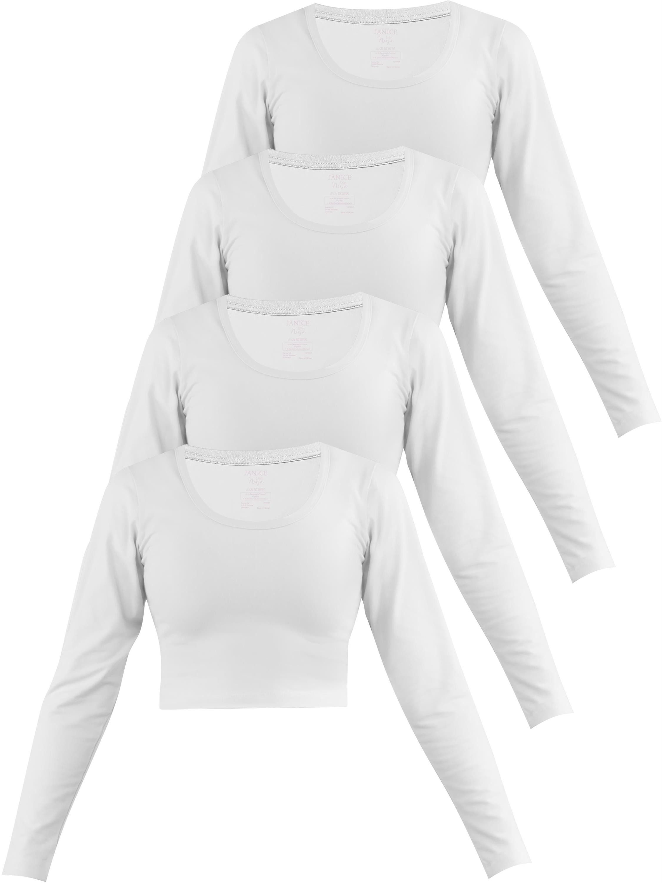 Langarmshirt 4 x Damen crop Langarmshirt Nerja