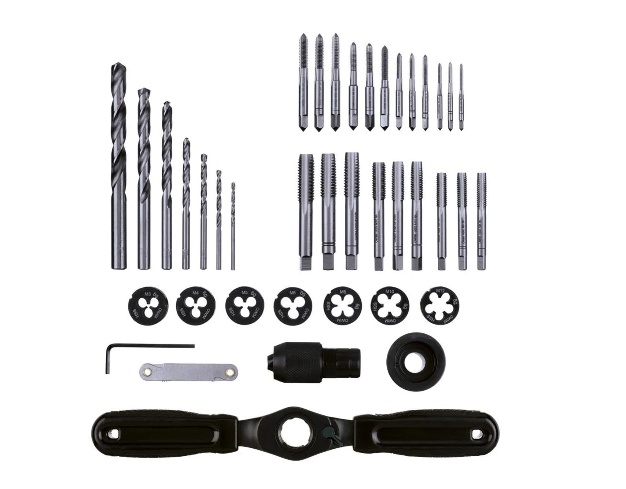 Parkside Bohrersatz Gewindebohrer Schneideisen Set Werkzeugset Aufbewahrungsbox 40tlg., (Set, 40 tlg)