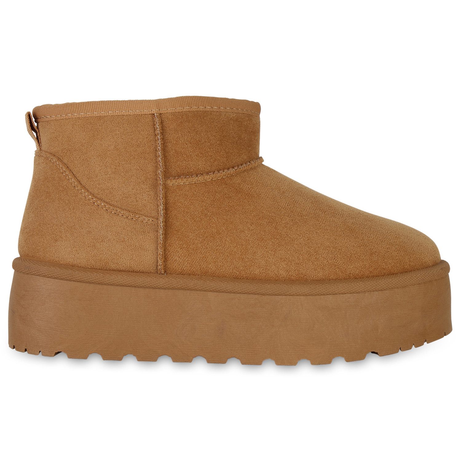 VAN HILL 840596 Plateaustiefelette Damen Plateau Boots Imogen Trendy Stiefeletten warm gefüttert Profil – Bild 2 von 4
