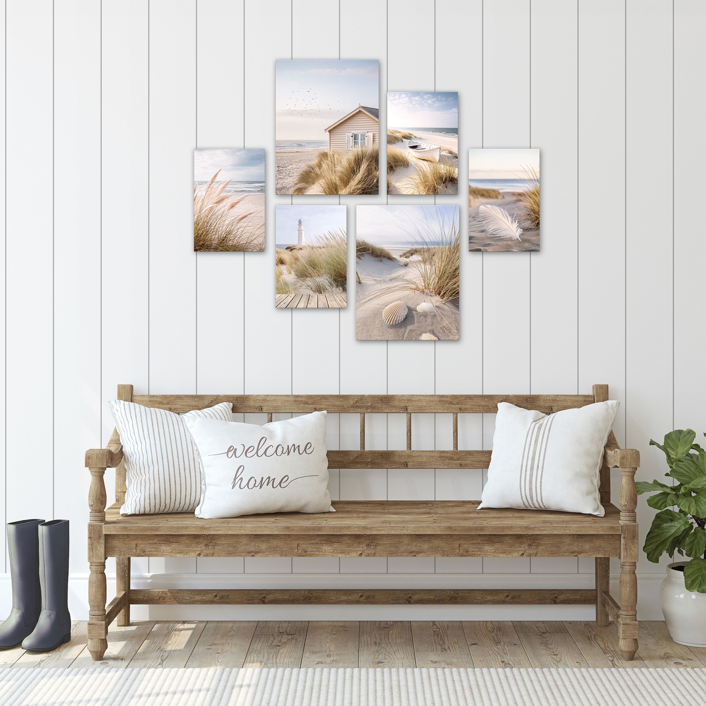 artissimo Mehrteilige Bilder Bilderset 6er-Set, Wandbilder-Set natur, Bilderwand, maritime Bilder, Strand und Meer: maritime Deko