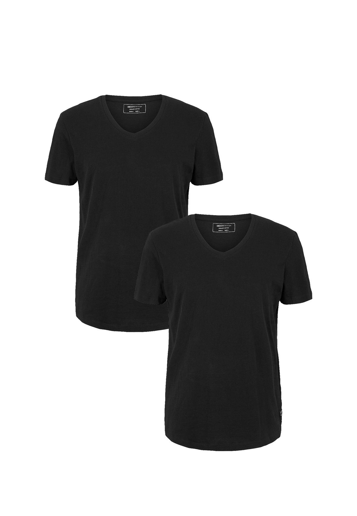 TAILOR Basic Set (2-tlg) 2-er TOM in T-Shirt T-Shirt 5553 Schwarz