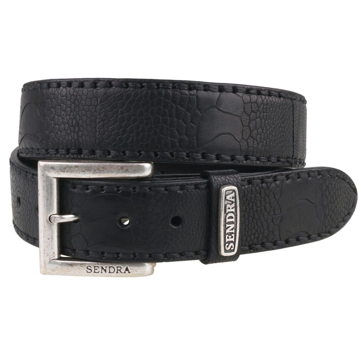 Sendra Boots Ledergürtel 1016-Pata Avestruz Negro günstig online kaufen