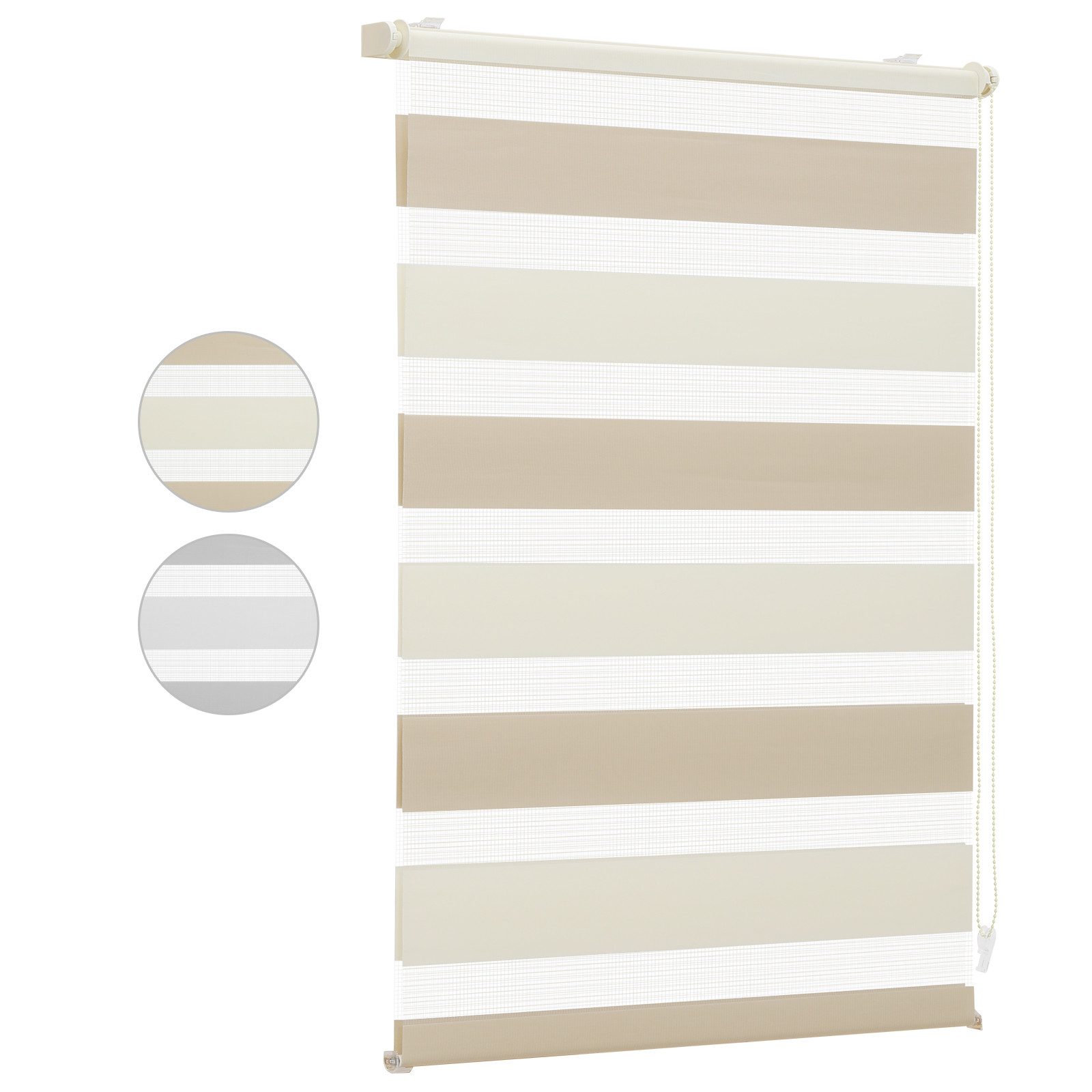 Doppelrollo Doppelrollo Klemmfix ohne Bohren Zweifarbig Zebra Rollo, Sekey, Extra Breite Stoffbahnen für mehr Privatsphäre & Schatten