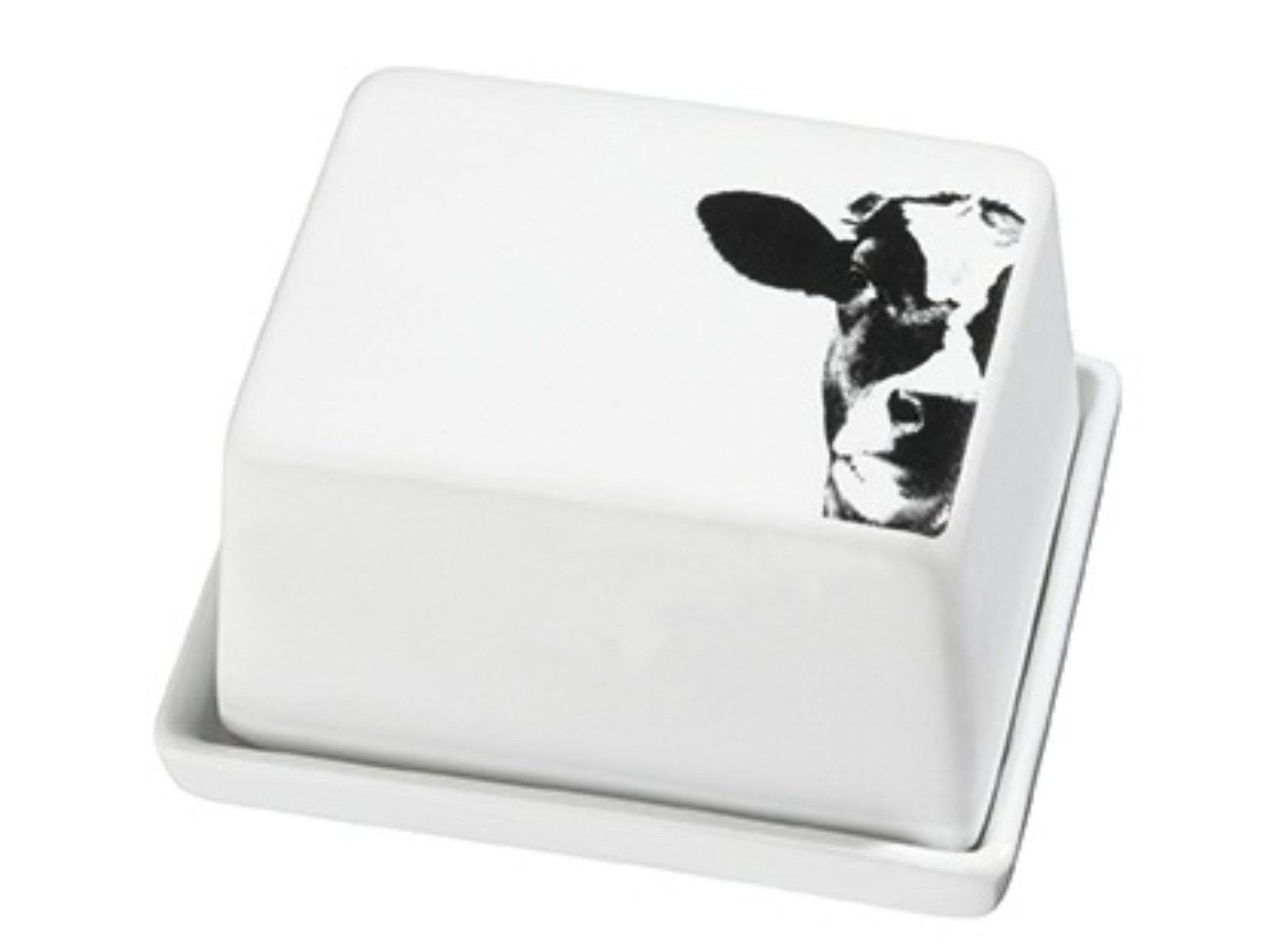 räder design stories Butterdose Butterdose klein Kuhmotiv weiß 10,5cm, Porzellan – Bild 2 von 3