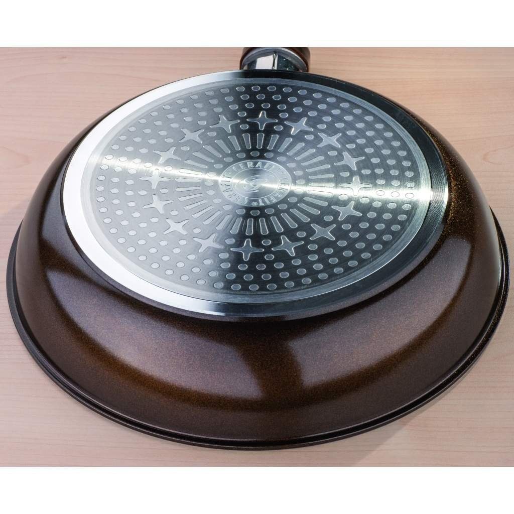 Genius Bratpfanne Genius Cerafit Granit Pfanne Ø28 mit Glasdeckel Keramikpfanne, Edelstahl; Keramik (Set bestehend aus 1 Bratpfanne mit Glasdeckel)